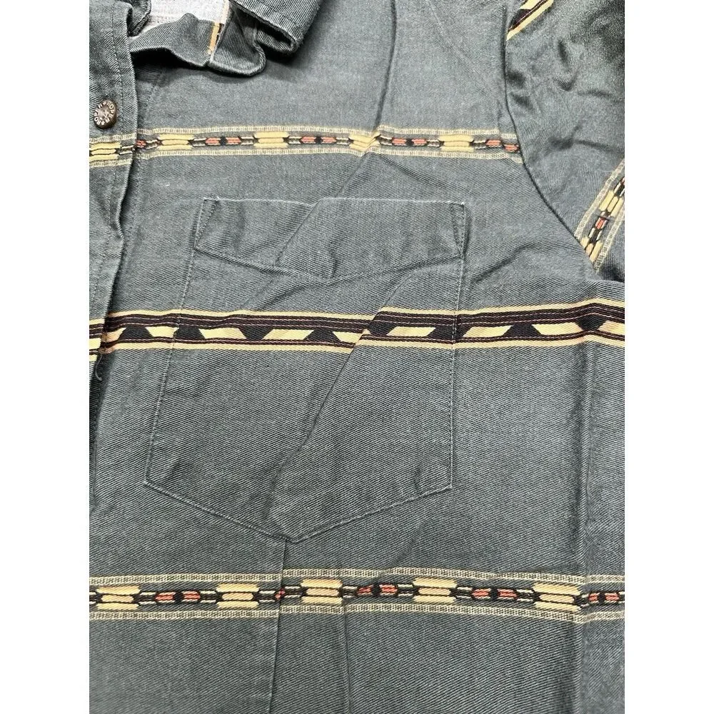Roper Aztec Southwestern Stripes Green Size‎ S Button Up Shirt